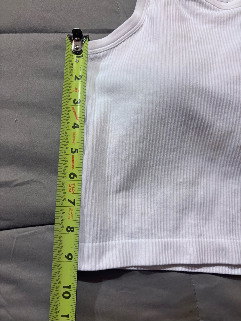 White Ribbed Racerback Crop Tank | Size Medium - Picture 3 of 7